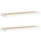 vidaXL Ράφια Τοίχου 2 τεμ. Δρυς/Λευκό 80x23,5x3,8 εκ. MDF