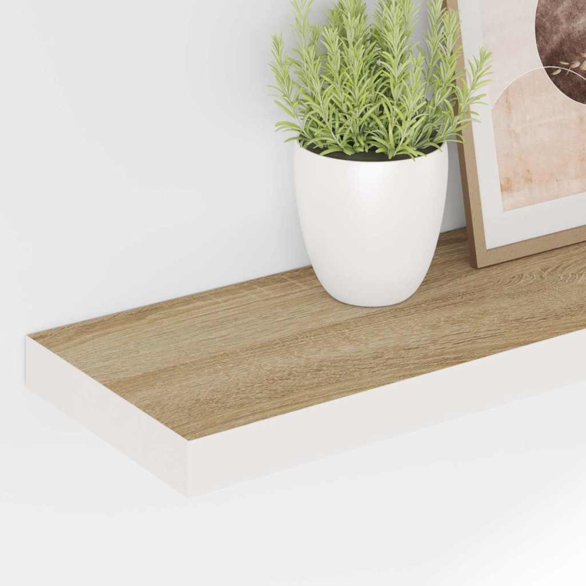 vidaXL Ράφια Τοίχου 2 τεμ. Δρυς/Λευκό 80x23,5x3,8 εκ. MDF
