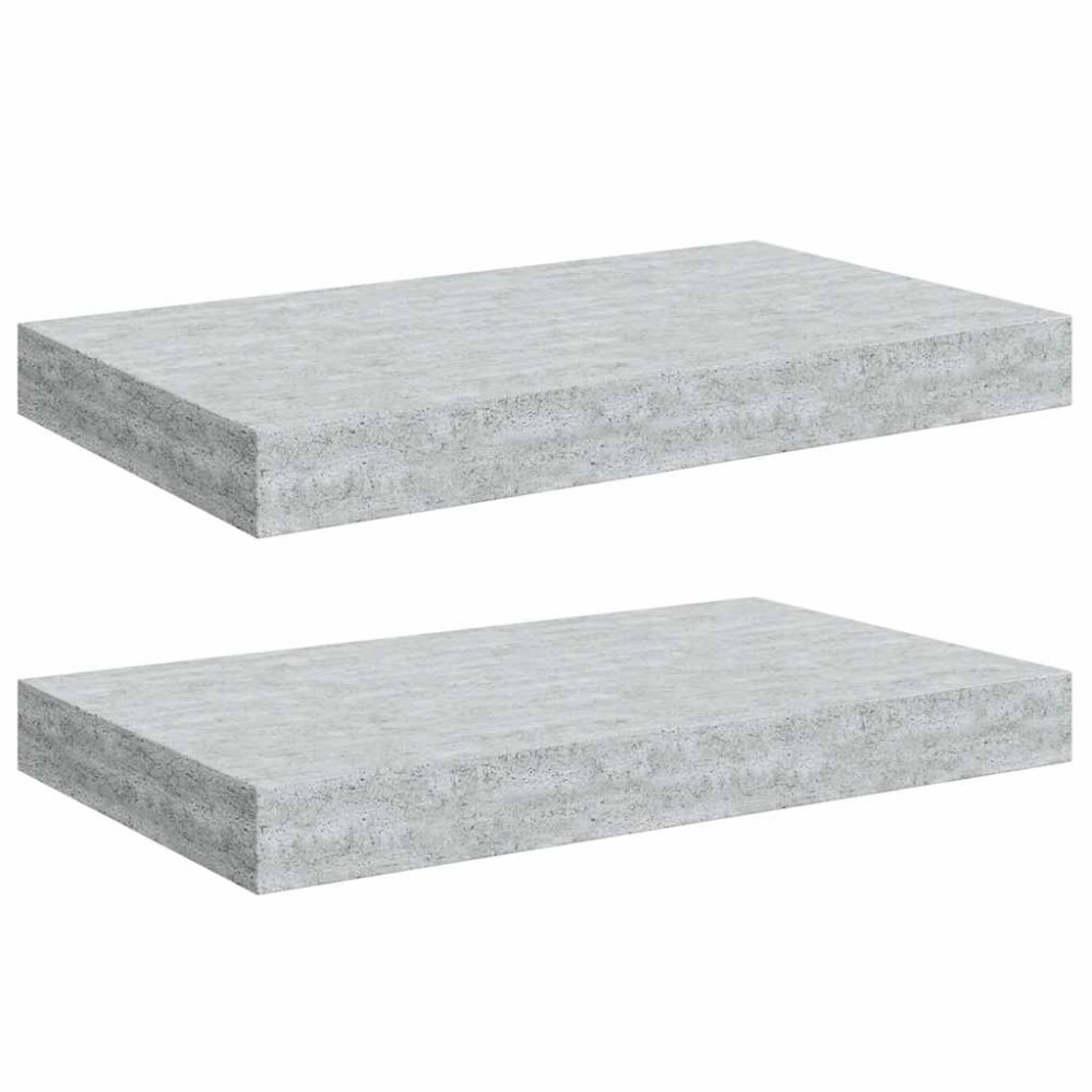 vidaXL Ράφια Τοίχου 2 τεμ. Γκρι Σκυροδέματος 40x23x3,8 εκ. MDF