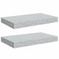 vidaXL Ράφια Τοίχου 2 τεμ. Γκρι Σκυροδέματος 40x23x3,8 εκ. MDF