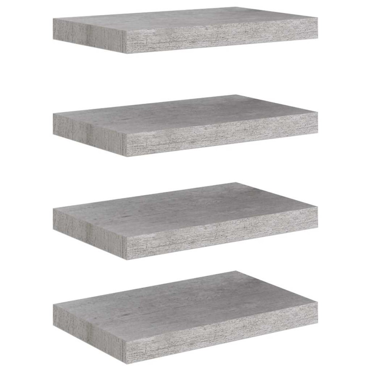 vidaXL Ράφια Τοίχου 4 τεμ. Γκρι Σκυροδέματος 40 x 23 x 3,8 εκ. MDF