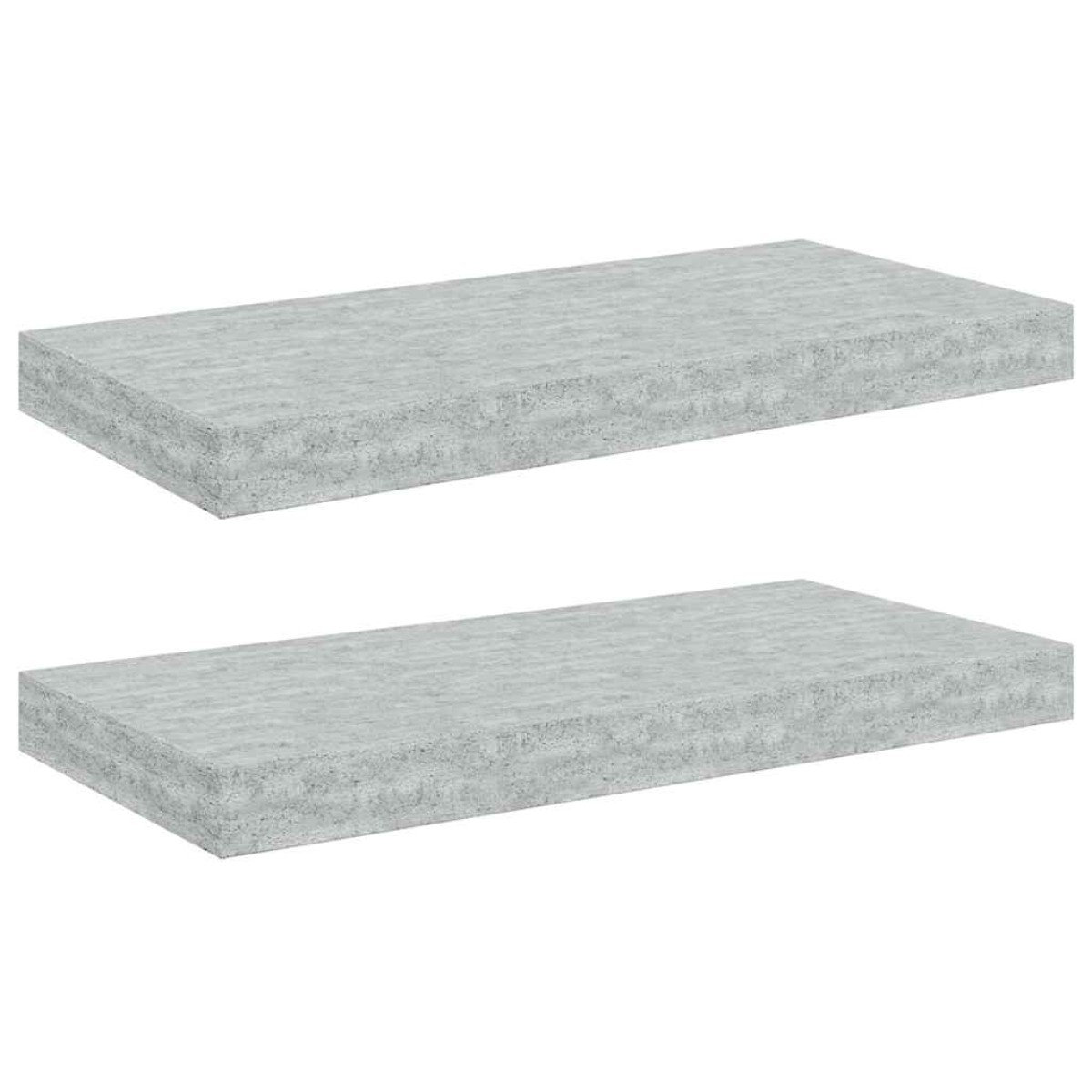 vidaXL Ράφια Τοίχου 2 τεμ. Γκρι Σκυροδέματος 50x23x3,8 εκ. MDF