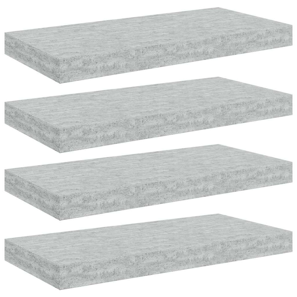 vidaXL Ράφια Τοίχου 4 τεμ. Γκρι Σκυροδέματος 50x23x3,8 εκ. MDF
