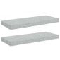 vidaXL Ράφια Τοίχου 2 τεμ. Γκρι Σκυροδέματος 60 x 23,5 x 3,8 εκ. MDF