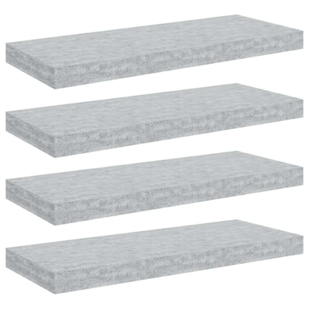 vidaXL Ράφια Τοίχου 4 τεμ. Γκρι Σκυροδέματος 60 x 23,5 x 3,8 εκ. MDF