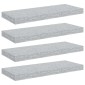 vidaXL Ράφια Τοίχου 4 τεμ. Γκρι Σκυροδέματος 60 x 23,5 x 3,8 εκ. MDF