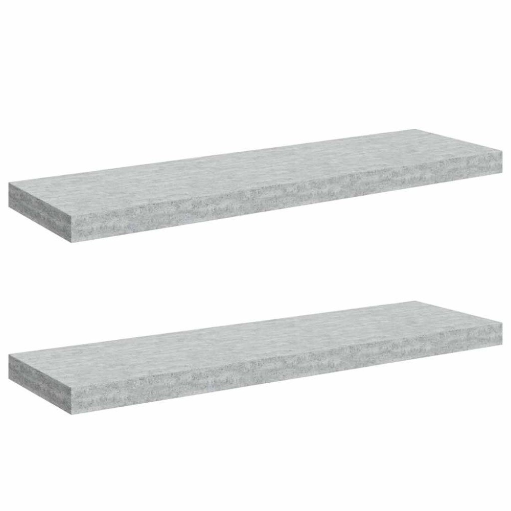 vidaXL Ράφια Τοίχου 2 τεμ. Γκρι Σκυροδέματος 80x23,5x3,8 εκ. MDF