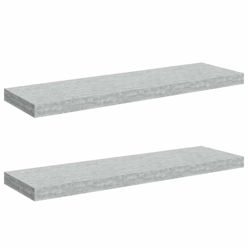 vidaXL Ράφια Τοίχου 2 τεμ. Γκρι Σκυροδέματος 80x23,5x3,8 εκ. MDF