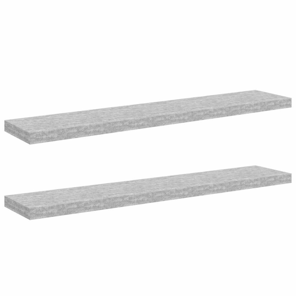 vidaXL Ράφια Τοίχου 2 τεμ. Γκρι Σκυροδέματος 120x23,5x3,8 εκ. MDF