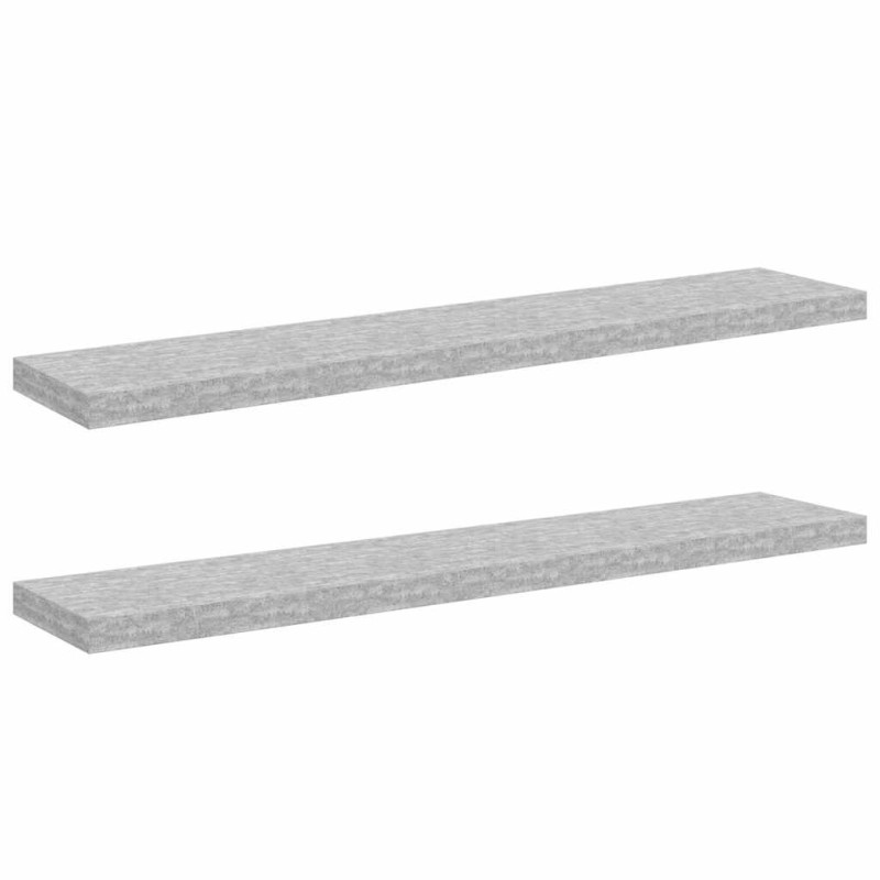 vidaXL Ράφια Τοίχου 2 τεμ. Γκρι Σκυροδέματος 120x23,5x3,8 εκ. MDF