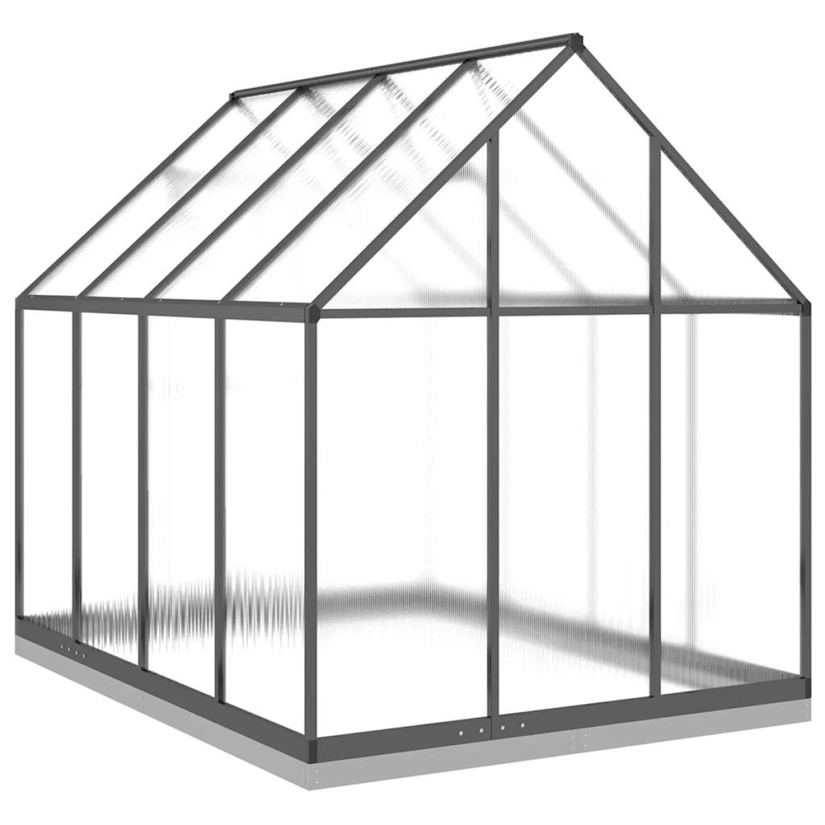 vidaXL Θερμοκήπιο με Πλαίσιο Βάσης Ανθρακί 224x169x202 εκ. Αλουμινίου