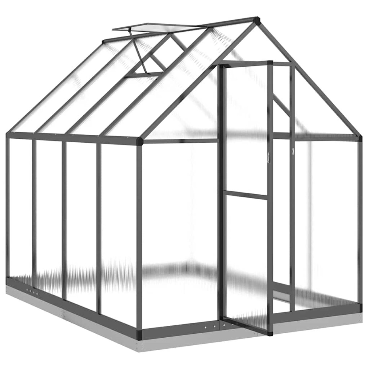 vidaXL Θερμοκήπιο με Πλαίσιο Βάσης Ανθρακί 224x169x202 εκ. Αλουμινίου
