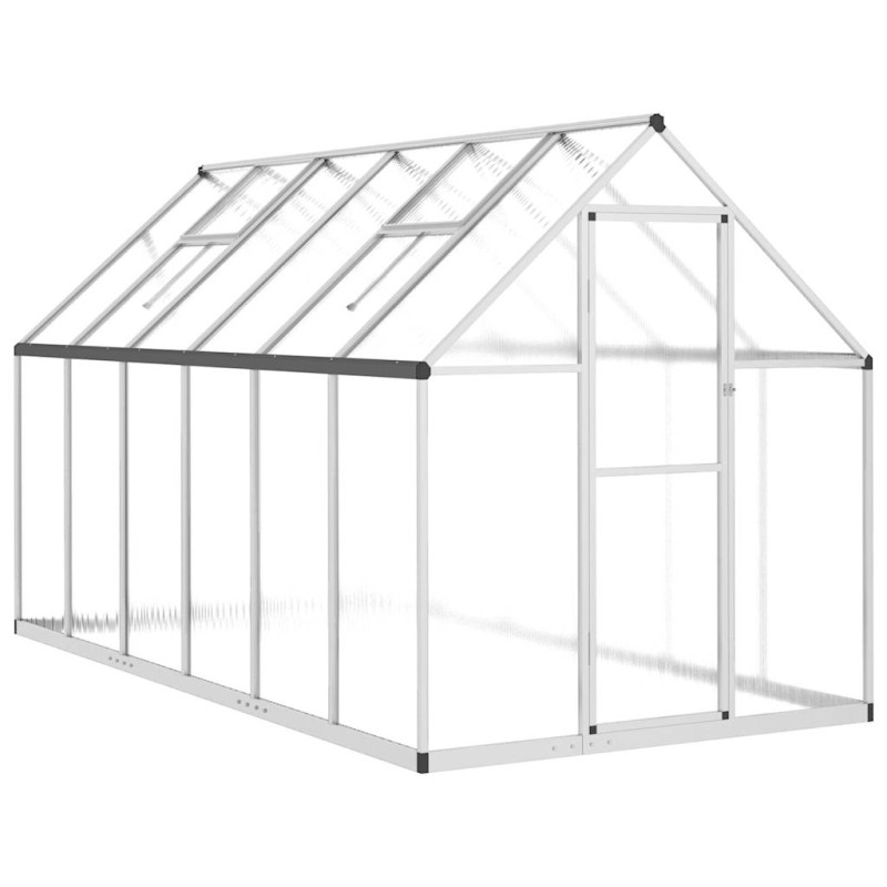 vidaXL Θερμοκήπιο με Πλαίσιο Βάσης Ασημί 334x169x195 εκ. Αλουμινίου