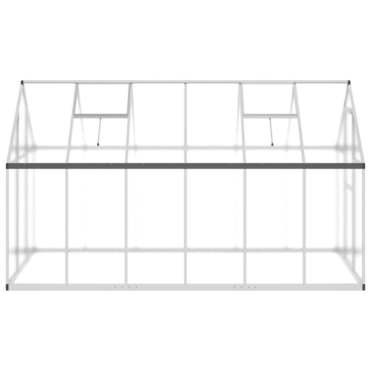 vidaXL Θερμοκήπιο με Πλαίσιο Βάσης Ασημί 334x169x195 εκ. Αλουμινίου