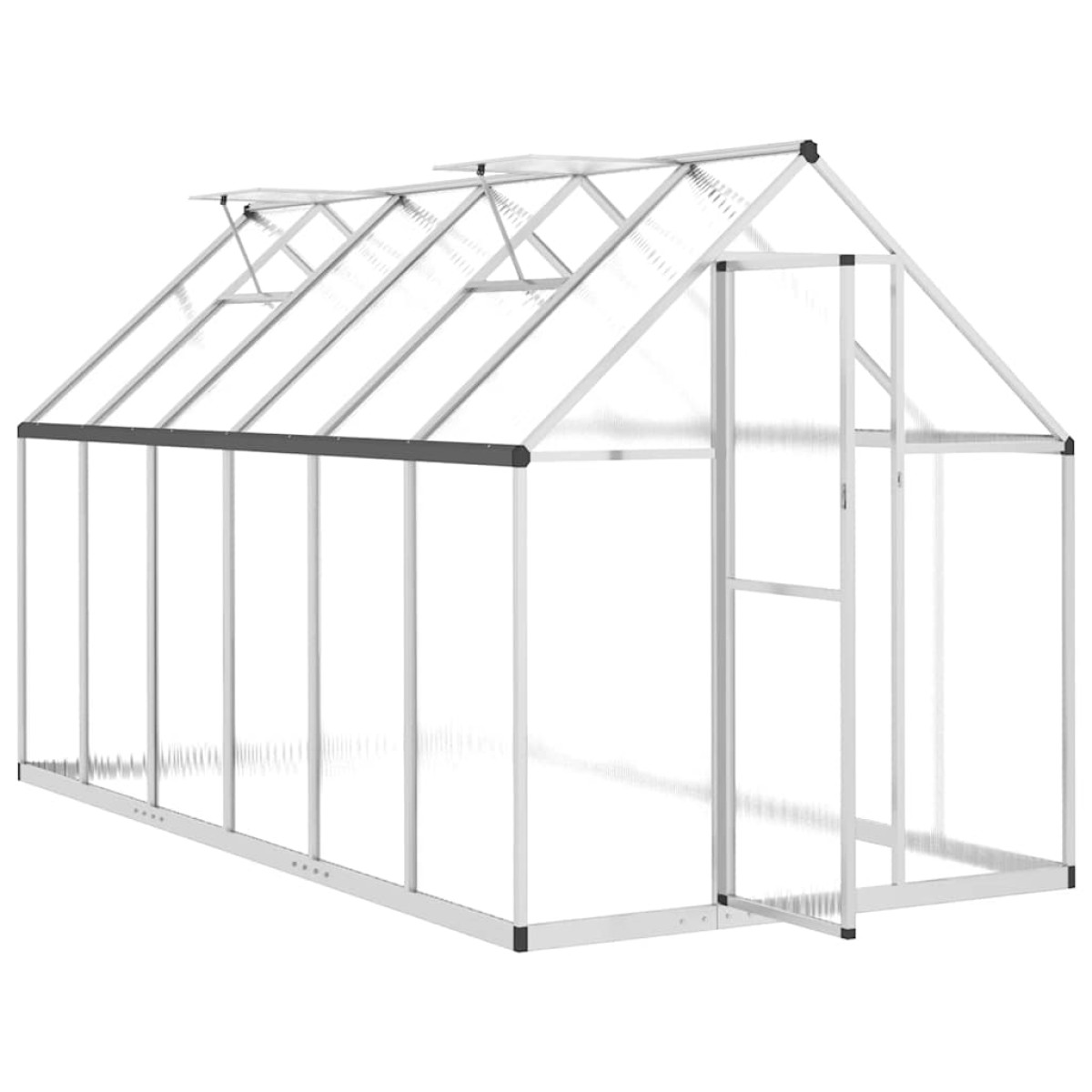 vidaXL Θερμοκήπιο με Πλαίσιο Βάσης Ασημί 334x169x195 εκ. Αλουμινίου