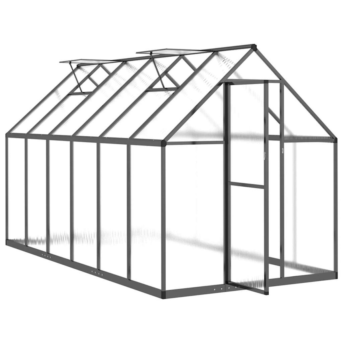 vidaXL Θερμοκήπιο με Πλαίσιο Βάσης Ανθρακί 334x169x195 εκ. Αλουμίνιο