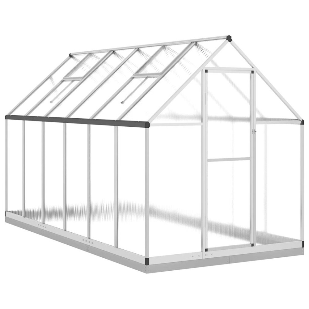 vidaXL Θερμοκήπιο με Πλαίσιο Βάσης Ασημί 334x169x202 εκ. Αλουμινίου