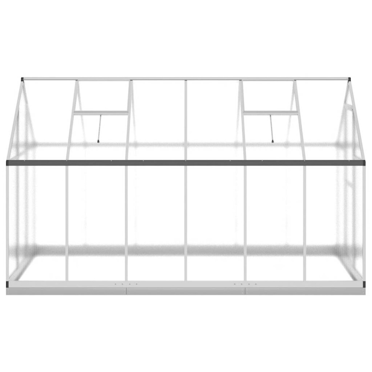 vidaXL Θερμοκήπιο με Πλαίσιο Βάσης Ασημί 334x169x202 εκ. Αλουμινίου