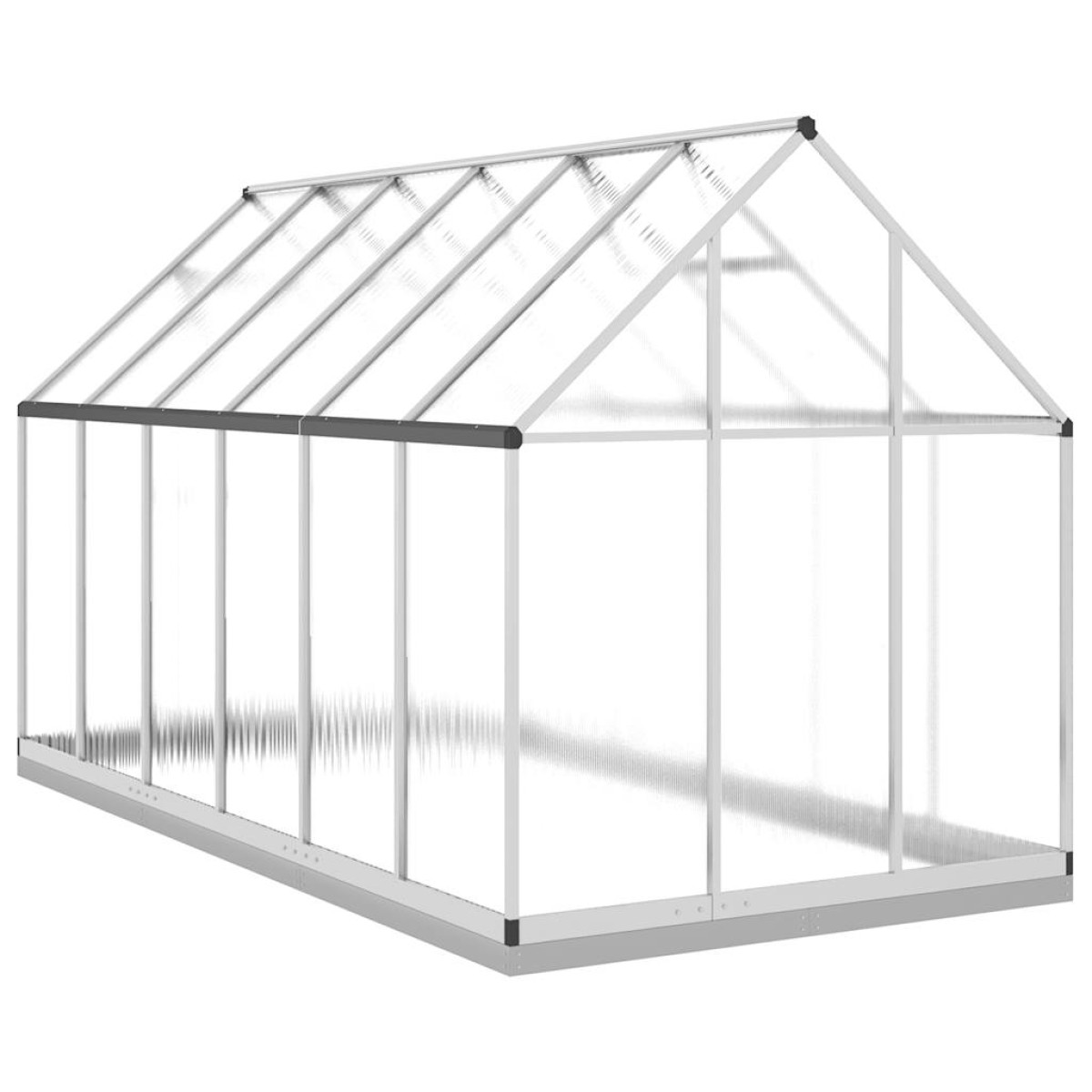 vidaXL Θερμοκήπιο με Πλαίσιο Βάσης Ασημί 334x169x202 εκ. Αλουμινίου