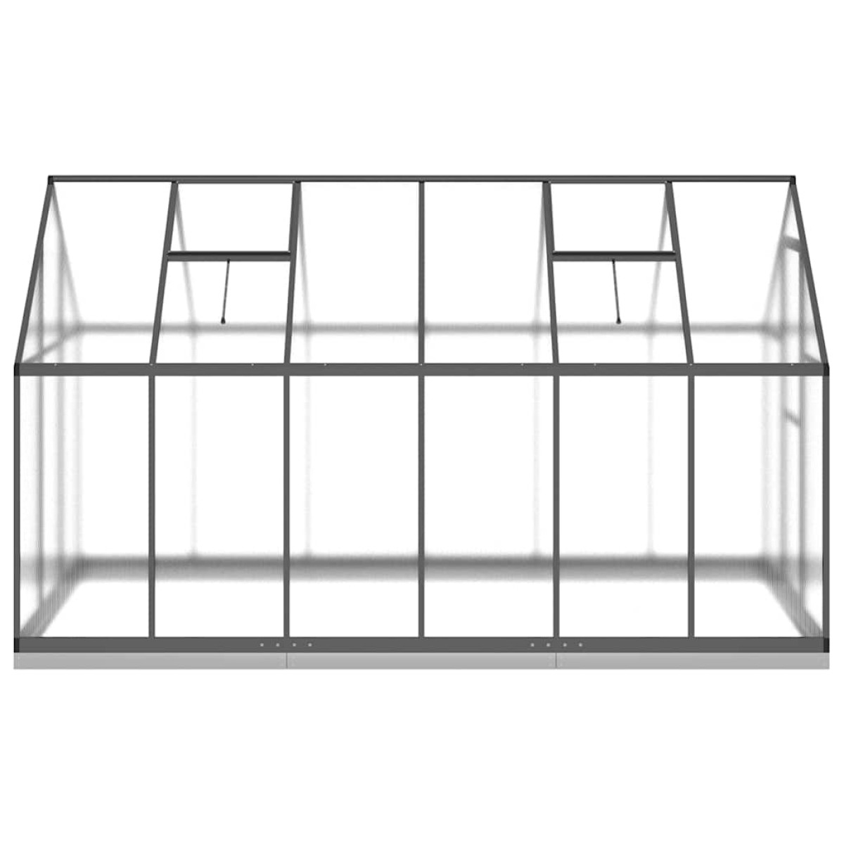 vidaXL Θερμοκήπιο με Πλαίσιο Βάσης Ανθρακί 334x169x202 εκ. Αλουμίνιο