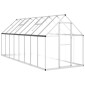 vidaXL Θερμοκήπιο με Πλαίσιο Βάσης Ασημί 445x169x195 εκ. Αλουμινίου