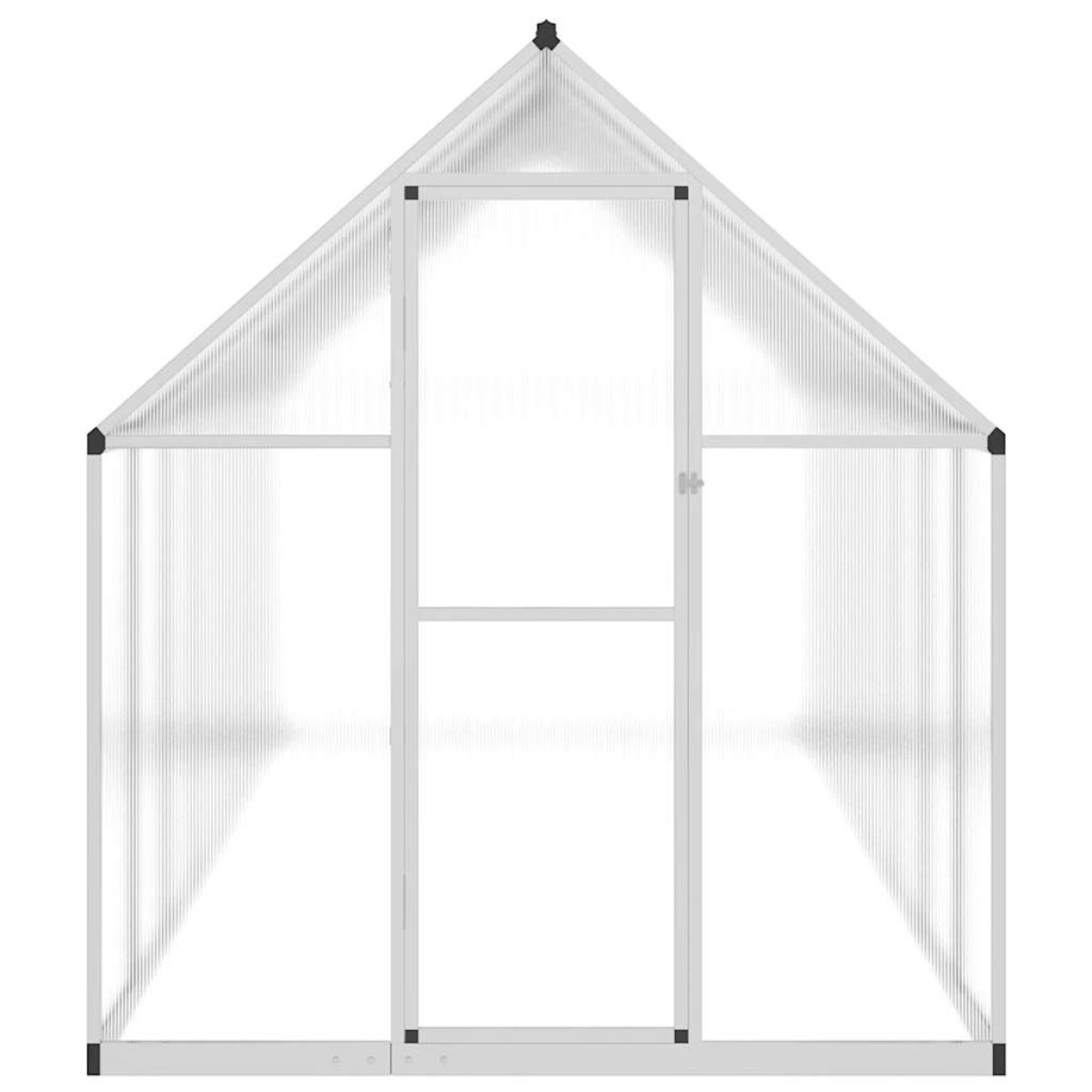 vidaXL Θερμοκήπιο με Πλαίσιο Βάσης Ασημί 445x169x195 εκ. Αλουμινίου