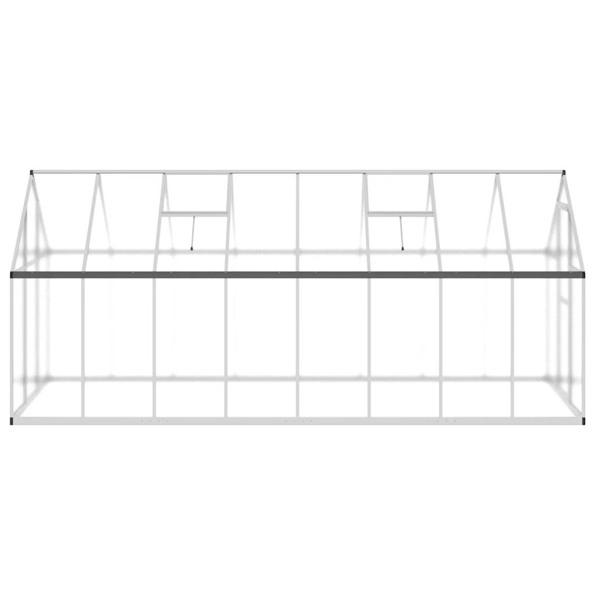 vidaXL Θερμοκήπιο με Πλαίσιο Βάσης Ασημί 445x169x195 εκ. Αλουμινίου