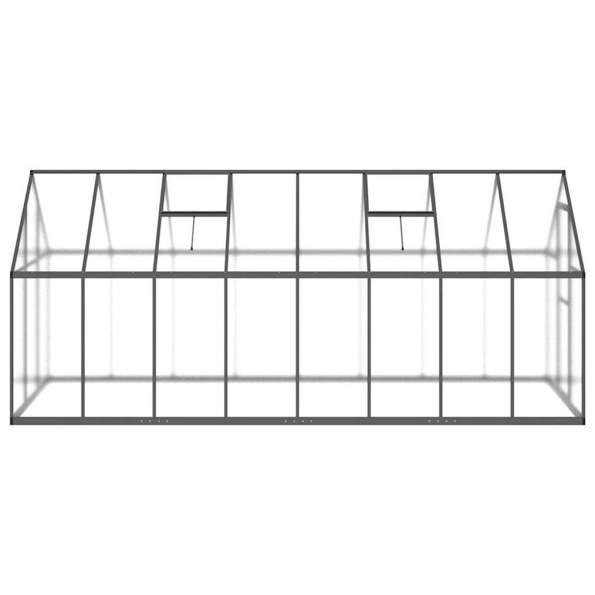 vidaXL Θερμοκήπιο με Πλαίσιο Βάσης Ανθρακί 445x169x195 εκ. Αλουμίνιο