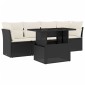 vidaXL Σετ Καναπέ Κήπου 5 Τεμαχίων Μαύρο Συνθετικό Ρατάν με Μαξιλάρια