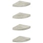 vidaXL Ράφια Τοίχου Γωνιακά 4 τεμ. Δρυς/Λευκό 25 x 25 x 3,8 εκ από MDF