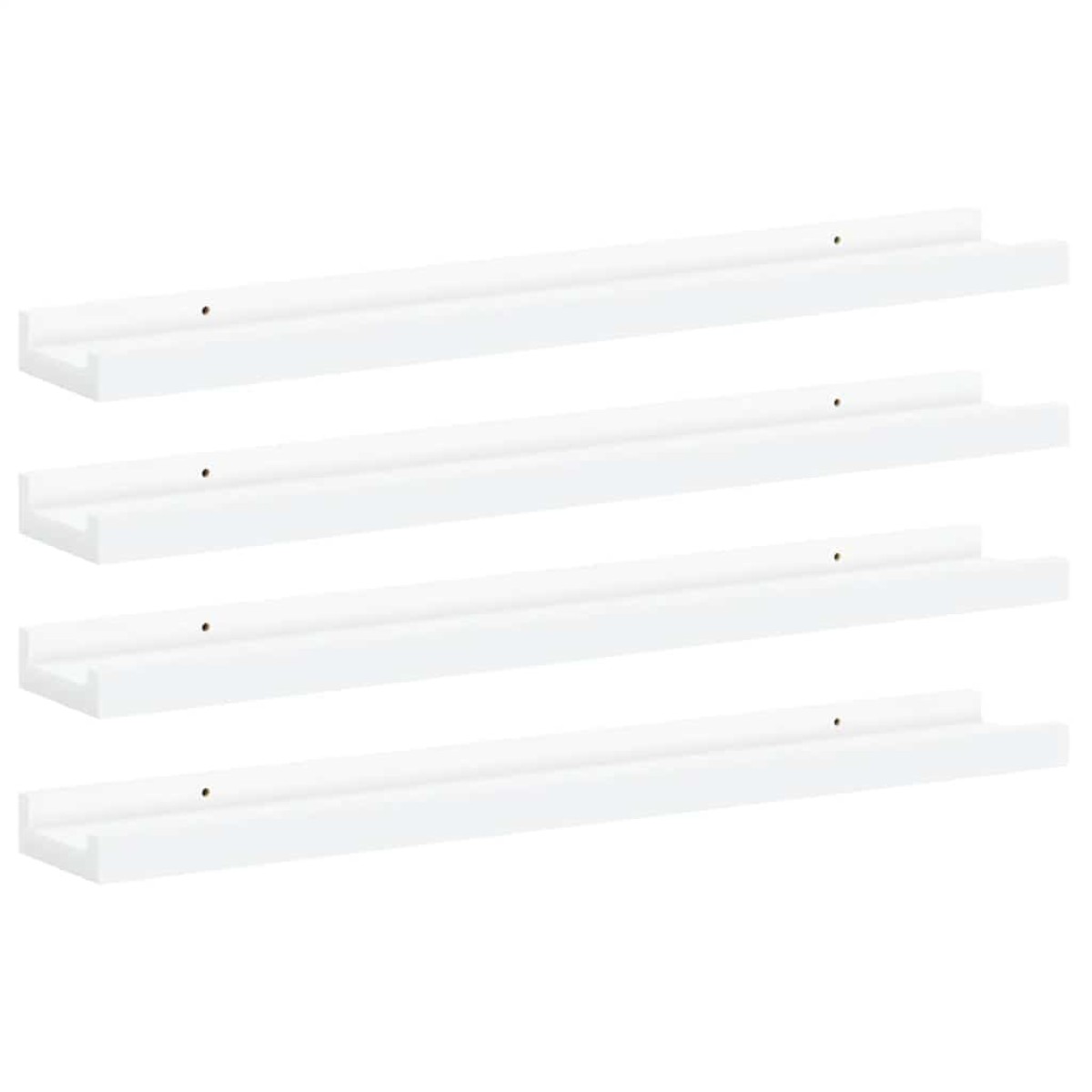 vidaXL Ράφια Τοίχου 4 τεμ. Γυαλιστερό Λευκό 60 x 9 x 3 εκ.Λευκά