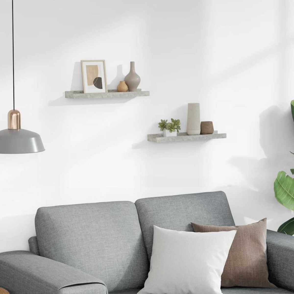 vidaXL Ράφια Τοίχου 2 τεμ. Γκρι Σκυροδέματος 40 x 9 x 3 εκ.