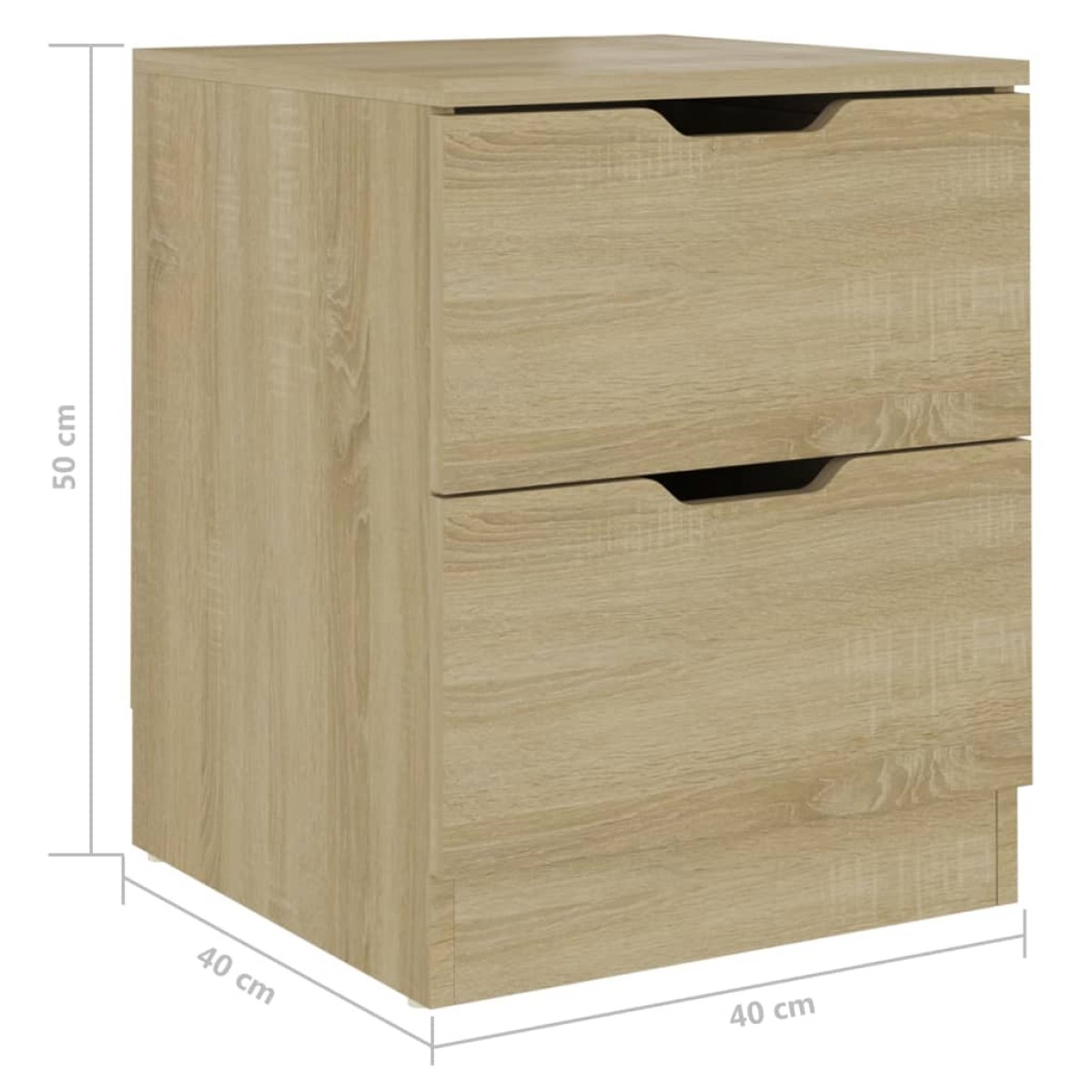 vidaXL Κομοδίνο Χρώμα Sonoma Δρυς 40 x 40 x 50 εκ. από Μοριοσανίδα