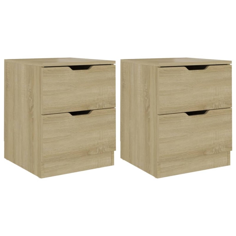 vidaXL Κομοδίνα 2 τεμ. Sonoma Δρυς 40 x 40 x 50 εκ. από Επεξεργ. Ξύλο