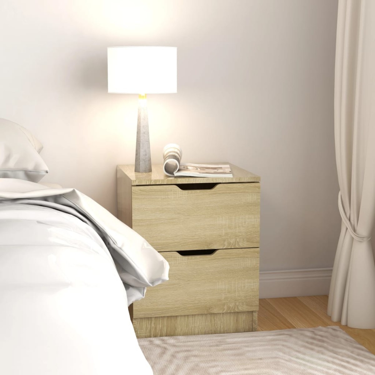 vidaXL Κομοδίνα 2 τεμ. Sonoma Δρυς 40 x 40 x 50 εκ. από Μοριοσανίδα
