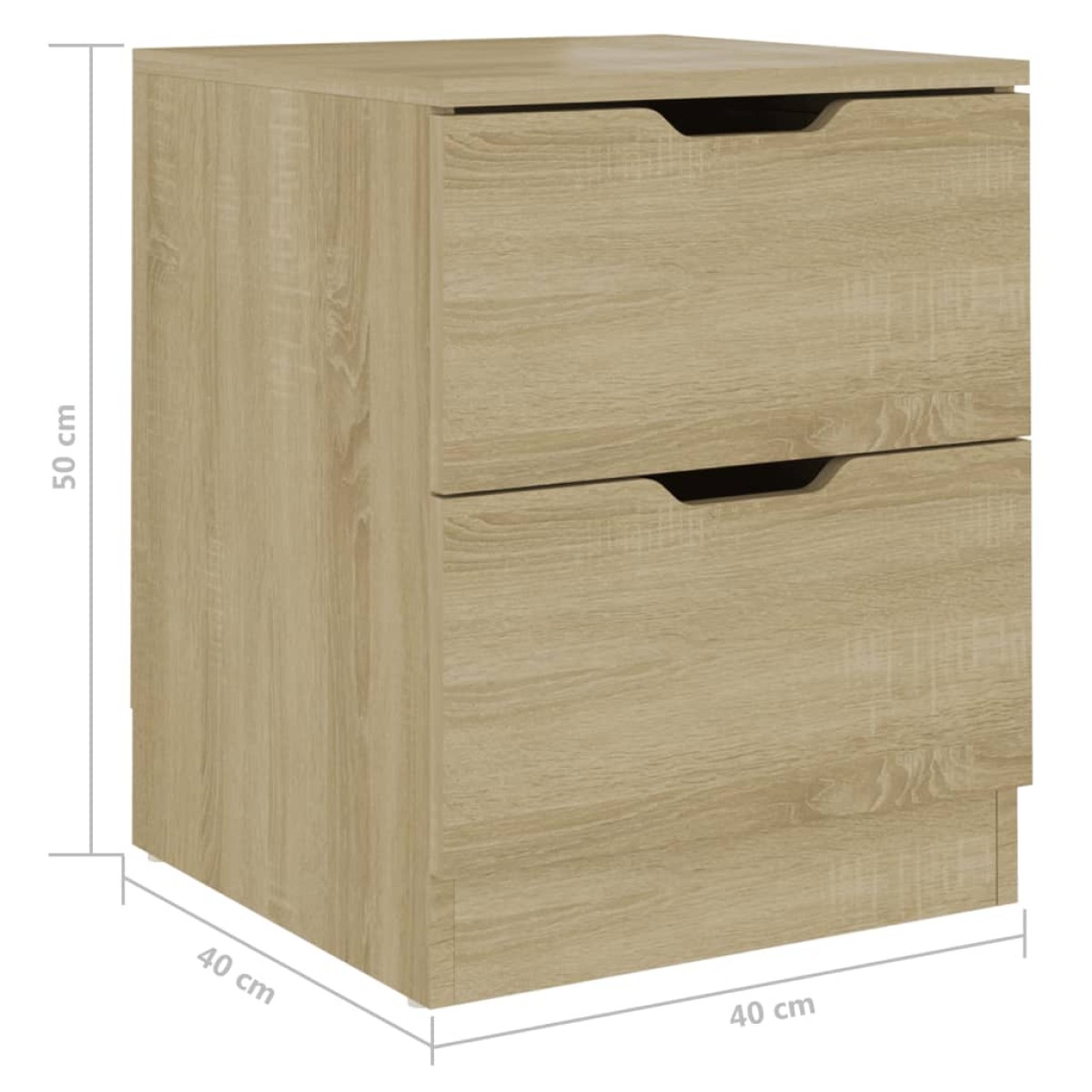 vidaXL Κομοδίνα 2 τεμ. Sonoma Δρυς 40 x 40 x 50 εκ. από Μοριοσανίδα