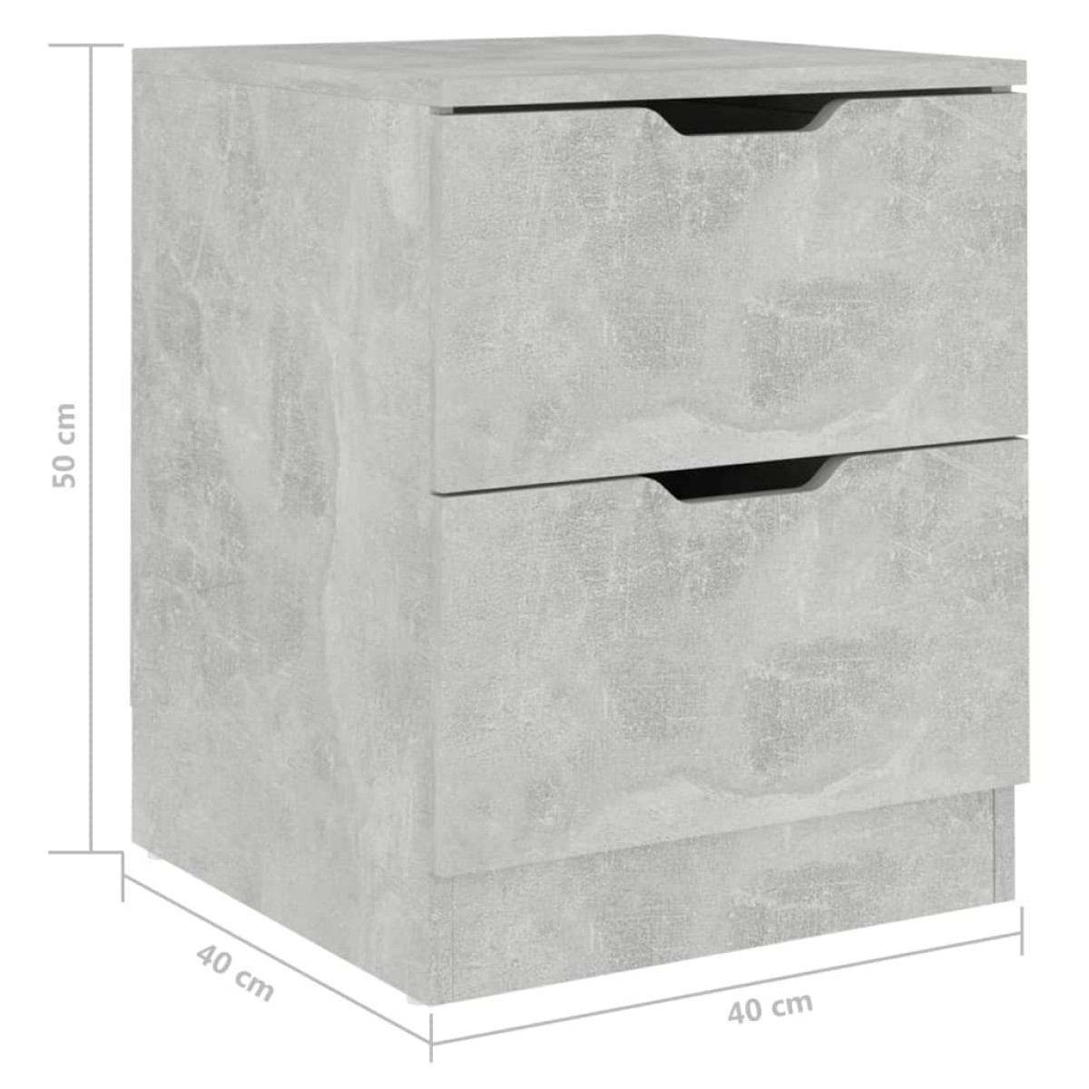 vidaXL Κομοδίνο Γκρι Σκυροδέματος 40 x 40 x 50 εκ. από Μοριοσανίδα