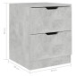 vidaXL Κομοδίνο Γκρι Σκυροδέματος 40 x 40 x 50 εκ. από Μοριοσανίδα