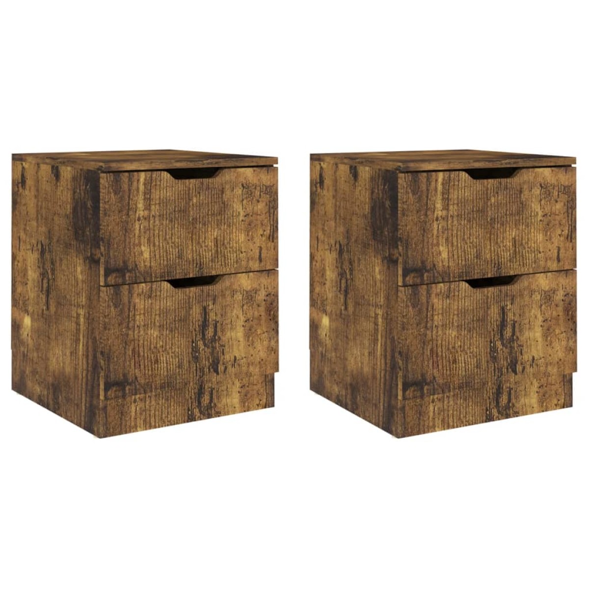 vidaXL Κομοδίνα 2 τεμ. Καπνιστή Δρυς 40 x 40 x 50 εκ. από Μοριοσανίδα