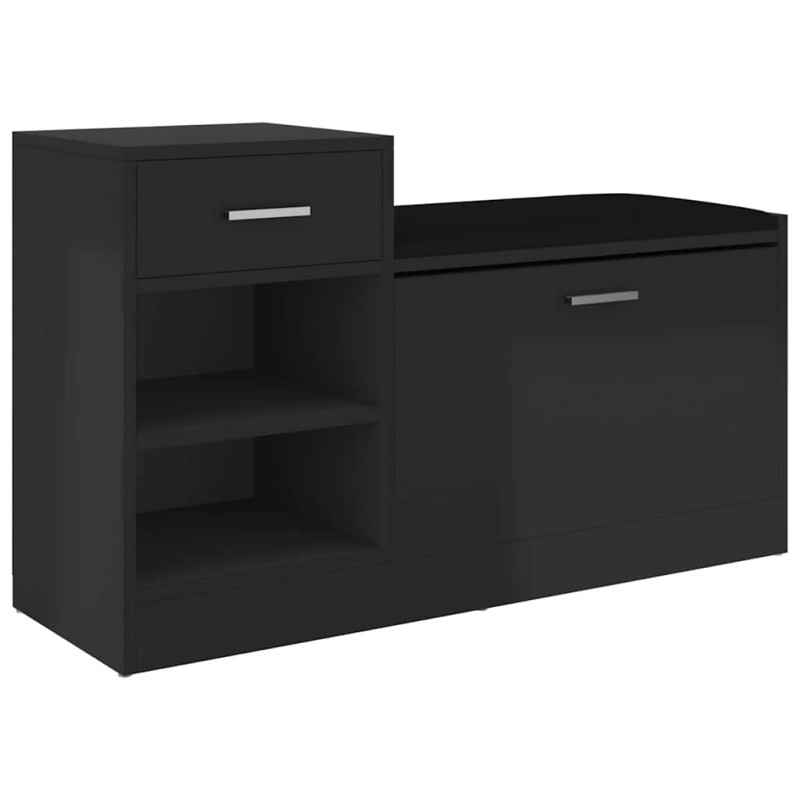 vidaXL Παπουτσοθήκη Γυαλ. Μαύρη 94,5 x 31 x 57 εκ. από Επεξ. Ξύλο