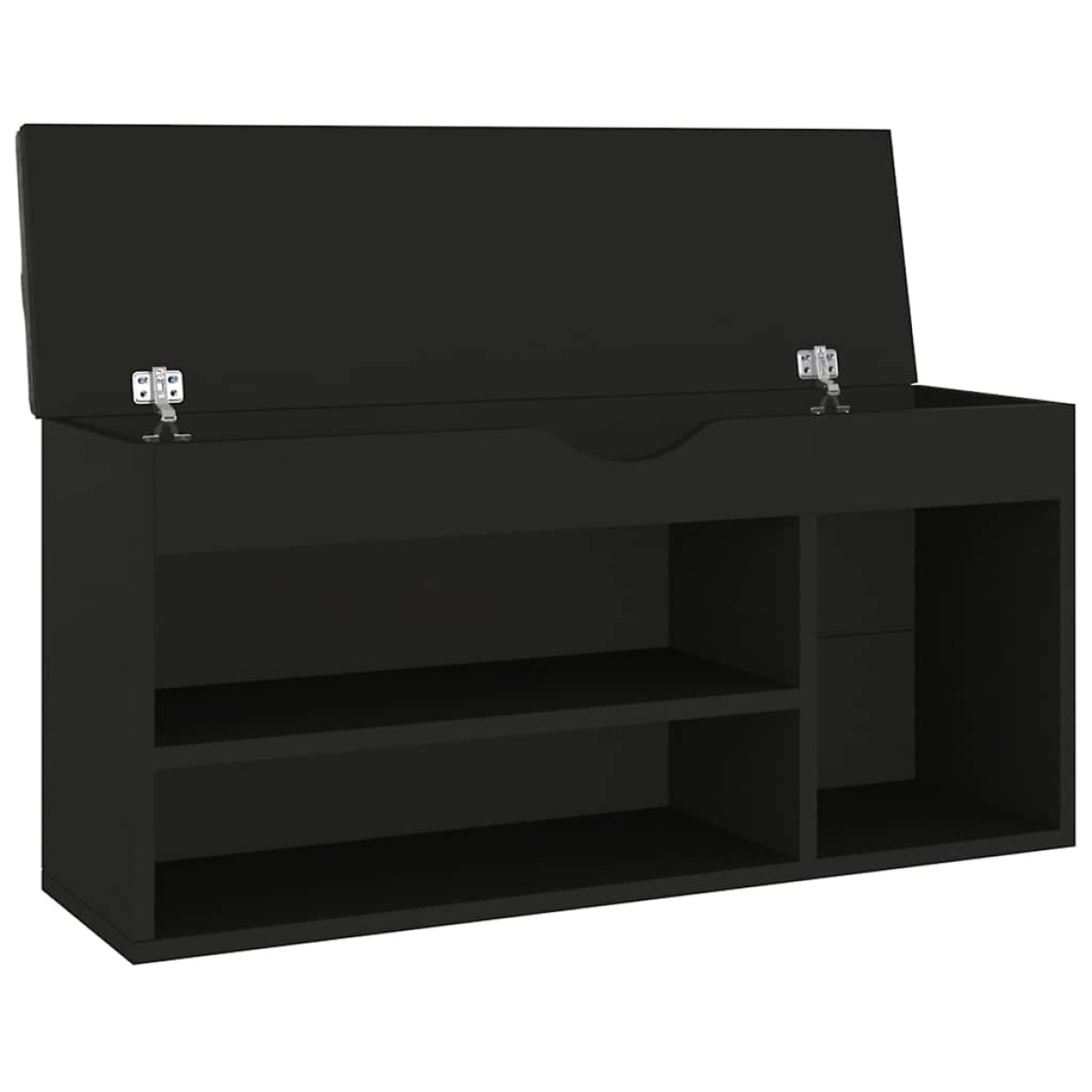 vidaXL Παπουτσοθήκη Μαύρη 104 x 30 x 49 εκ. Μοριοσανίδα με Μαξιλάρι