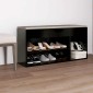 vidaXL Παπουτσοθήκη Μαύρη 104 x 30 x 49 εκ. Μοριοσανίδα με Μαξιλάρι