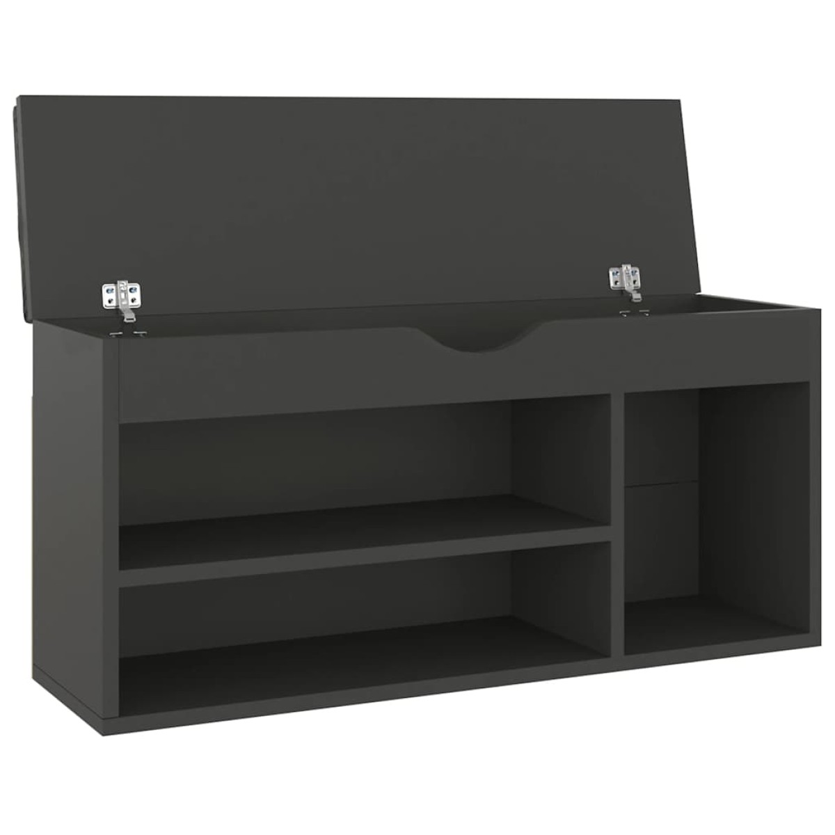 vidaXL Παπουτσοθήκη Γκρι 104 x 30 x 49 εκ. Μοριοσανίδα με Μαξιλάρι