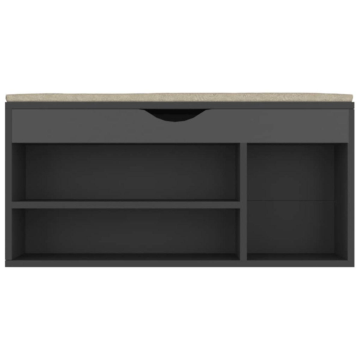 vidaXL Παπουτσοθήκη Γκρι 104 x 30 x 49 εκ. Μοριοσανίδα με Μαξιλάρι