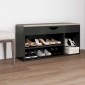 vidaXL Παπουτσοθήκη Γκρι 104 x 30 x 49 εκ. Μοριοσανίδα με Μαξιλάρι