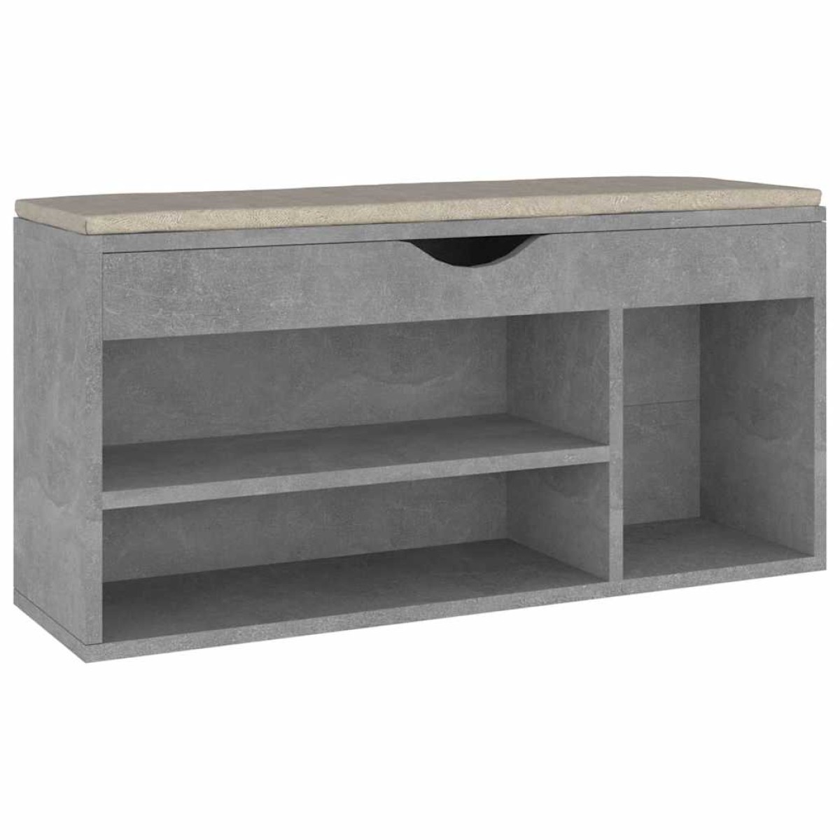 vidaXL Παπουτσοθήκη Γκρι Σκυρ. 104 x 30 x 49 εκ. Μοριοσανίδα Μαξιλάρι