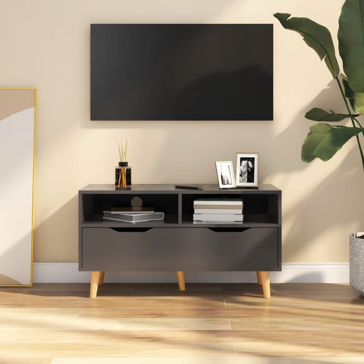 vidaXL Έπιπλο Τηλεόρασης Γκρι 90 x 40 x 48,5 εκ. από Μοριοσανίδα