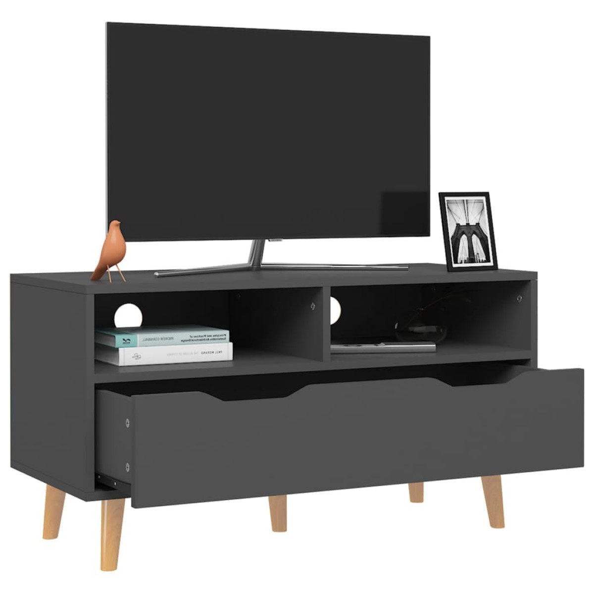 vidaXL Έπιπλο Τηλεόρασης Γκρι 90 x 40 x 48,5 εκ. από Μοριοσανίδα