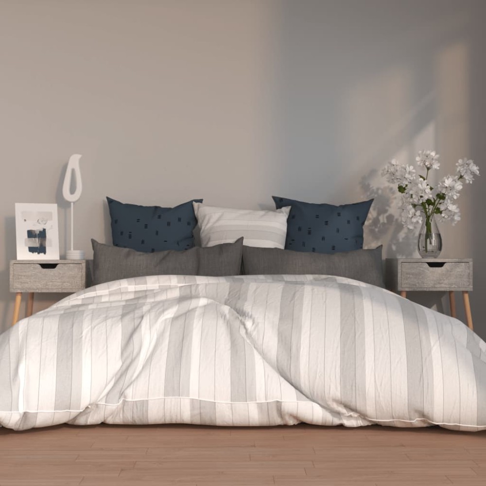 vidaXL Κομοδίνα 2 τεμ. Γκρι Σκυροδέματος 40x40x56 εκ. από Επεξ. Ξύλο
