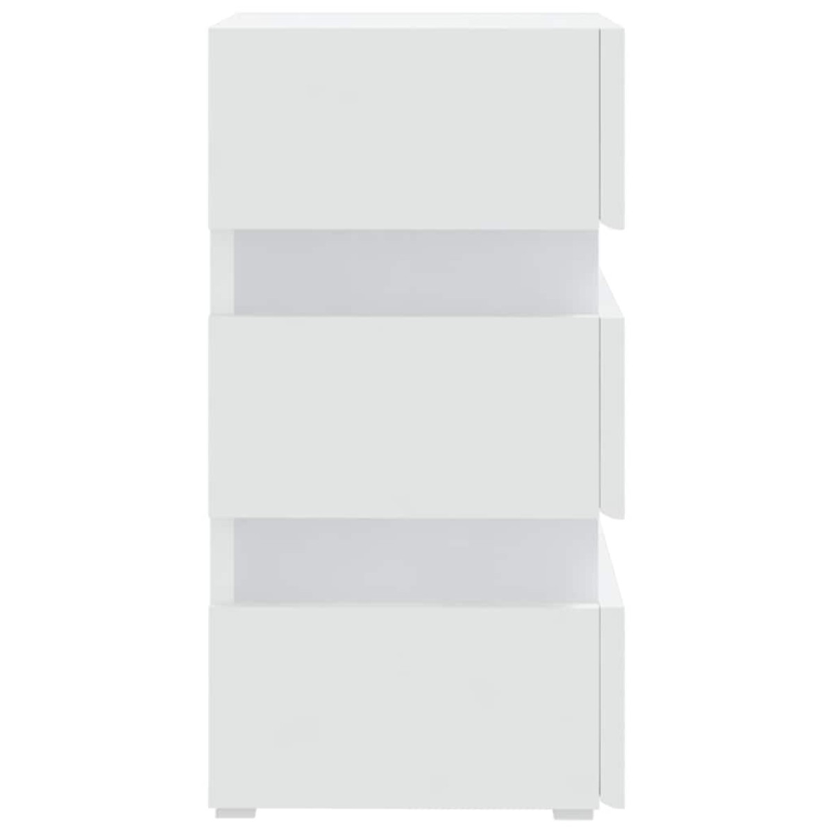 vidaXL Κομοδίνο με LED Λευκό 45 x 35 x 67 εκ. από Επεξεργασμένο Ξύλο